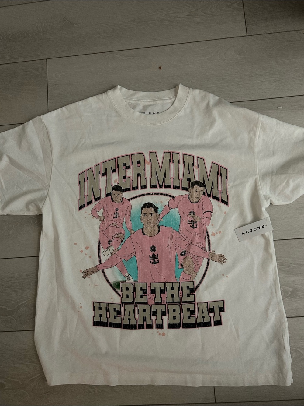 PacSun White Graphic 'InterMiami' Tee with Messi